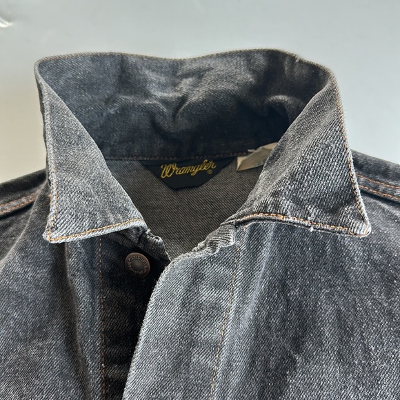 Vintage Wrangler Hero vest KEN BARBIECORE faded black denim 44 - Picture 8 of 10